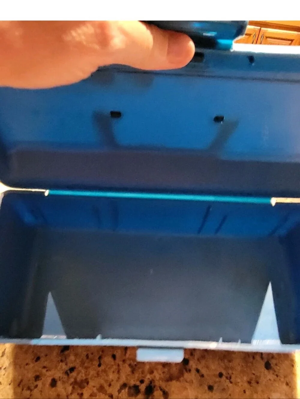 Vintage Small Blue Plastic Utility Box 12